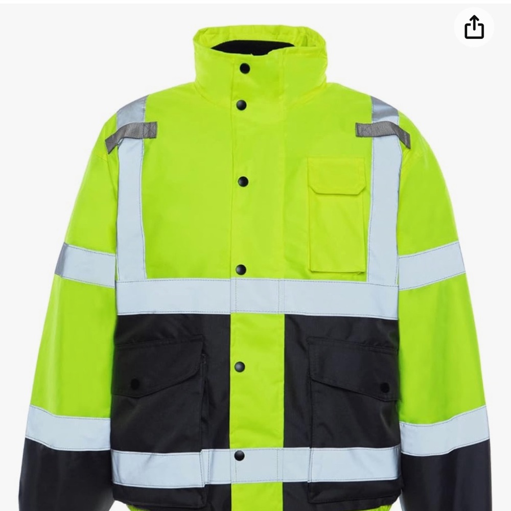 Utility Pro Hi-Visibility Reflective Bomber Jacket with removable Fleece Lining